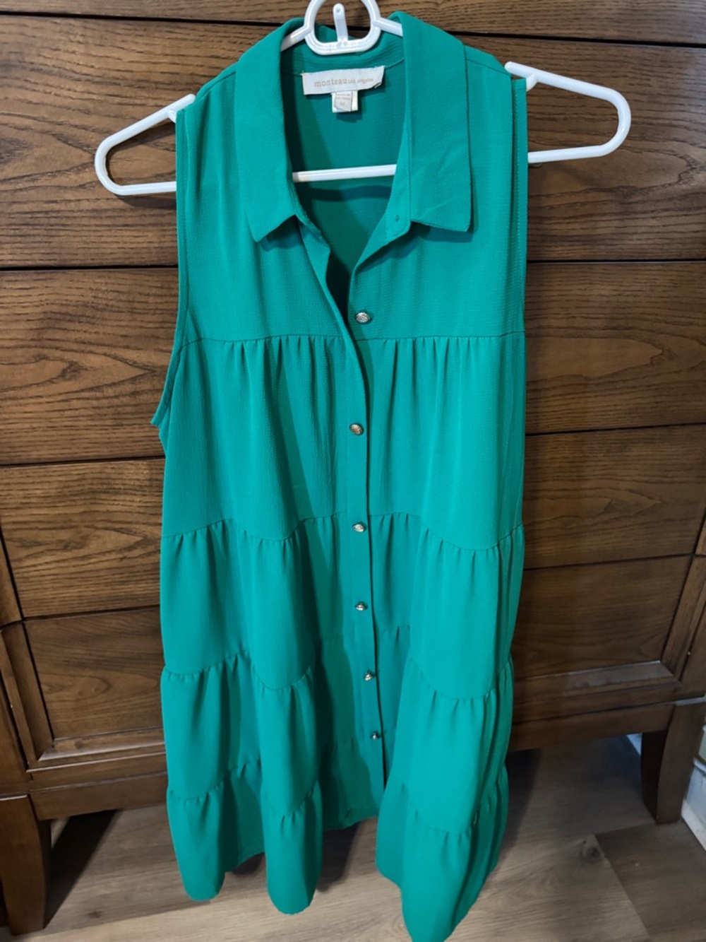 Monteau Los Angeles Green Button Dress
